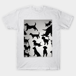 Puppies Shadow Silhouette Anime Style Collection No. 85 T-Shirt